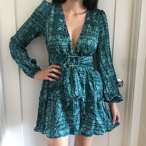 Majorelle Green Silk Dress from Revolve